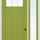 MMI Craftsman 2 Panel Shaker Direct Glazed 3'0" X 8'0" Fiberglass Smooth Pro Clear Low-E Glass Exterior Prehung Door With 1 Full Lite Craftsman Direct Glazed 12 Inches Sidelight 868