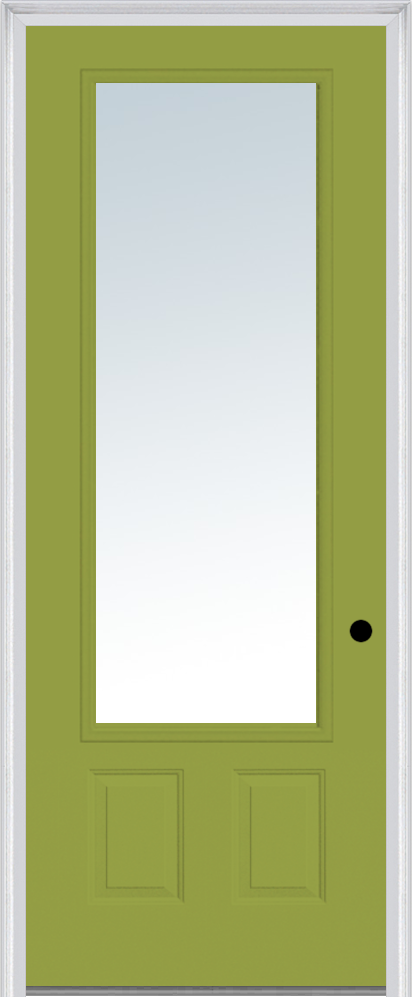 MMI 3/4 Lite 2 Panel 3'0" X 8'0" Fiberglass Smooth Clear Glass Finger Jointed Primed Exterior Prehung Door 147