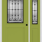 MMI 1/2 Lite 1 Panel 6'8" Fiberglass Smooth Chateau Wrought Iron Exterior Prehung Door With 1 Half Lite Chateau Wrought Iron Decorative Glass Sidelight 682