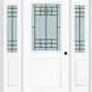 MMI 1/2 LITE 1 PANEL 6'8" FIBERGLASS SMOOTH BEAUFORT PATINA EXTERIOR PREHUNG DOOR WITH 2 HALF LITE BEAUFORT PATINA DECORATIVE GLASS SIDELIGHTS 682