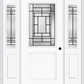 MMI 1/2 Lite 1 Panel 6'8" Fiberglass Smooth Pembrook Patina Exterior Prehung Door With 2 Half Lite Pembrook Patina Decorative Glass Sidelights 682