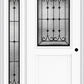 MMI 1/2 LITE 1 PANEL 6'8" FIBERGLASS SMOOTH CHATEAU WROUGHT IRON EXTERIOR PREHUNG DOOR WITH 1 FULL LITE CHATEAU WROUGHT IRON DECORATIVE GLASS SIDELIGHT 682