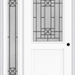MMI 1/2 Lite 1 Panel 6'8" Fiberglass Smooth Courtyard Nickel Vein Wrought Iron Exterior Prehung Door With 1 Full Lite Courtyard Nickel Vein Wrought Iron Decorative Glass Sidelight 682