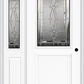 MMI 1/2 LITE 1 PANEL 6'8" FIBERGLASS SMOOTH BELAIRE ZINC EXTERIOR PREHUNG DOOR WITH 1 HALF LITE BELAIRE ZINC DECORATIVE GLASS SIDELIGHT 682
