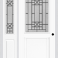 MMI 1/2 Lite 1 Panel 6'8" Fiberglass Smooth Courtyard Nickel Vein Wrought Iron Exterior Prehung Door With 1 Half Lite Courtyard Nickel Vein Wrought Iron Decorative Glass Sidelight 682