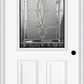 MMI 1/2 Lite 2 Panel 6'8" Fiberglass Smooth Belaire Zinc Decorative Glass Exterior Prehung Door 684