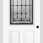 MMI 1/2 Lite 2 Panel 6'8" Fiberglass Smooth Chateau Wrought Iron Decorative Glass Exterior Prehung Door 684