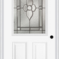 MMI 1/2 Lite 2 Panel 6'8" Fiberglass Smooth Nouveau Nickel Or Nouveau Patina Decorative Glass Exterior Prehung Door 684