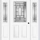 MMI 1/2 Lite 2 Panel 6'8" Fiberglass Smooth Pembrook Patina Exterior Prehung Door With 2 Half Lite Pembrook Patina Decorative Glass Sidelights 684