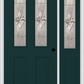 MMI 2-1/2 Lite 2 Panel 3'0" X 6'8" Fiberglass Smooth Heirlooms Brass Or Heirlooms Satin Nickel Exterior Prehung Door With 1 Half Lite Heirlooms Brass/Satin Nickel Decorative Glass Sidelight 692