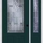MMI 3/4 LITE 2 PANEL 6'8" FIBERGLASS SMOOTH RADIANT HUES NICKEL EXTERIOR PREHUNG DOOR WITH 1 RADIANT HUES NICKEL 3/4 LITE DECORATIVE GLASS SIDELIGHT 607