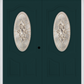 MMI Twin/Double Small Oval 2 Panel Deluxe 6'8" Fiberglass Smooth Heirlooms Brass Or Heirlooms Satin Nickel Decorative Glass Exterior Prehung Door 749