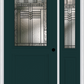 MMI 1/2 Lite 1 Panel 6'8" Fiberglass Smooth Oak Park Patina Exterior Prehung Door With 1 Half Lite Oak Park Patina Decorative Glass Sidelight 682