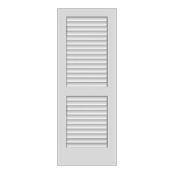 REEB 6'8 X 1-3/8 Full Plantation Louver Primed Interior Door PR730W