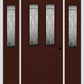 MMI 2-1/2 Lite 2 Panel 6'8" Fiberglass Smooth Belaire Zinc Exterior Prehung Door With 2 Half Lite Belaire Zinc Decorative Glass Sidelights 692