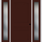 MMI 3 Panel 3'0" X 6'8" Fiberglass Smooth Exterior Prehung Door With 2 Full Lite Clear Or Privacy/Textured Glass Sidelights 31