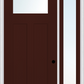 MMI Craftsman 2 Panel Shaker Direct Glazed 3'0" X 8'0" Fiberglass Smooth Pro Clear Low-E Glass Exterior Prehung Door With 1 Full Lite Craftsman Direct Glazed 12 Inches Sidelight 868