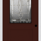 MMI 1/2 LITE 1 PANEL 6'8" FIBERGLASS SMOOTH BELAIRE ZINC DECORATIVE GLASS EXTERIOR PREHUNG DOOR 682