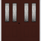 MMI TWIN/DOUBLE 2-1/2 LITE 2 PANEL 6'8" FIBERGLASS SMOOTH BELAIRE ZINC DECORATIVE GLASS EXTERIOR PREHUNG DOOR 692