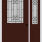 MMI 1/2 Lite 1 Panel 6'8" Fiberglass Smooth Courtyard Nickel Vein Wrought Iron Exterior Prehung Door With 1 Half Lite Courtyard Nickel Vein Wrought Iron Decorative Glass Sidelight 682