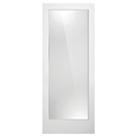 1 Lite Clear/Frosted 6'8" X 1-3/8 Primed Pine Shaker Tempered Glass Interior French Door