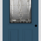 MMI 1/2 Lite 2 Panel 6'8" Fiberglass Smooth Belaire Zinc Decorative Glass Exterior Prehung Door 684