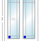 MI V3000 Series 5'0" X 6'8" Vinyl Sliding/Gliding Clear Tempered Dual Pane Low-E Argon Glass 2 Panel Setup Patio Door 1615 Grilles/Screen Optional