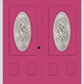 MMI TWIN/DOUBLE SMALL OVAL 2 PANEL 6'8" FIBERGLASS SMOOTH HEIRLOOMS BRASS OR HEIRLOOMS SATIN NICKEL DECORATIVE GLASS EXTERIOR PREHUNG DOOR 949