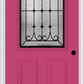 MMI 1/2 Lite 2 Panel 6'8" Fiberglass Smooth Chateau Wrought Iron Decorative Glass Exterior Prehung Door 684