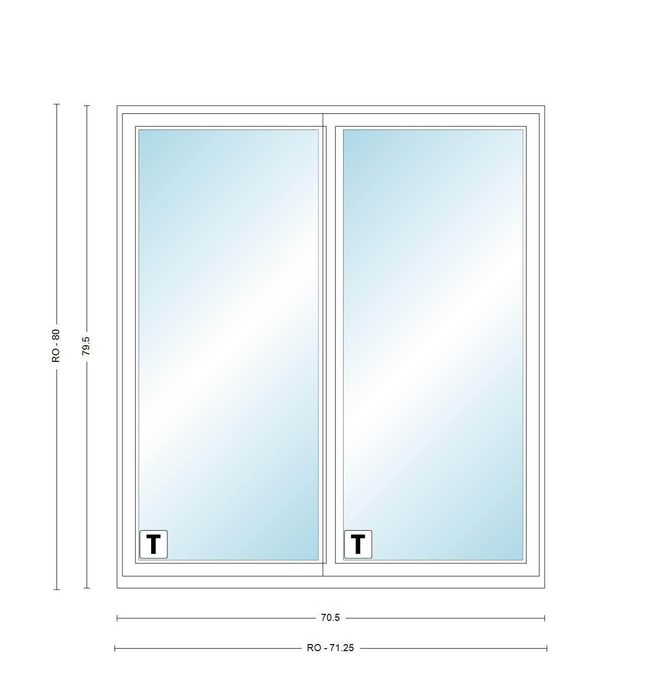 ANDERSEN PS510 200 Series Permashield 70-1/2" X 79-1/2" Sliding/Gliding Dual Pane Or Triple Pane Low-E Tempered Argon Fill Stainless Glass 2 Panel Patio Door Grilles/Screen Options