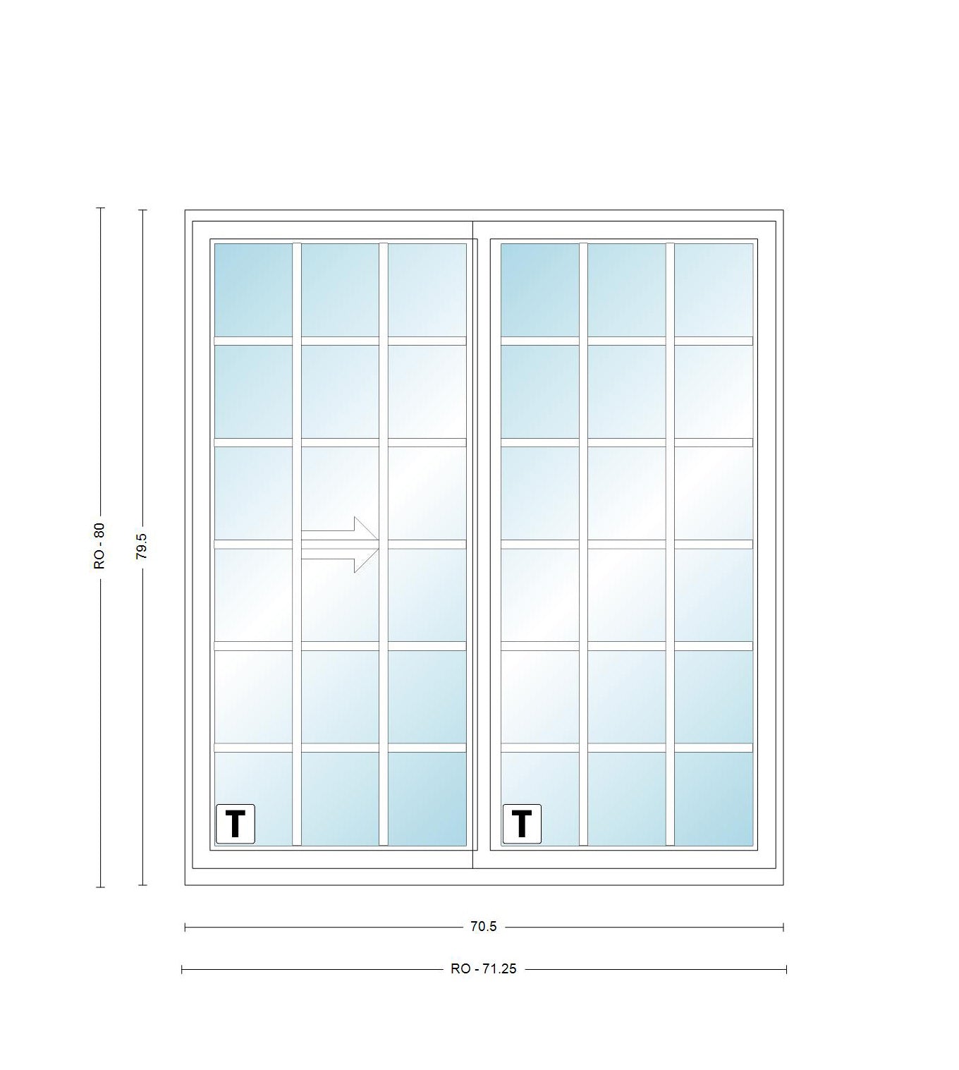ANDERSEN PS510 200 Series Permashield 70-1/2" X 79-1/2" Sliding/Gliding Dual Pane Or Triple Pane Low-E Tempered Argon Fill Stainless Glass 2 Panel Patio Door Grilles/Screen Options