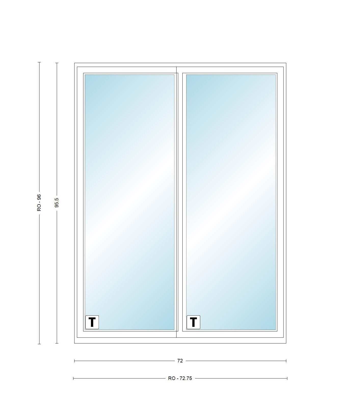 ANDERSEN PS6180 200 Series Permashield 72" X 95-1/2" Sliding/Gliding Dual Pane Or Triple Pane Low-E Tempered Argon Fill Stainless Glass 2 Panel Patio Door Grilles/Screen Options