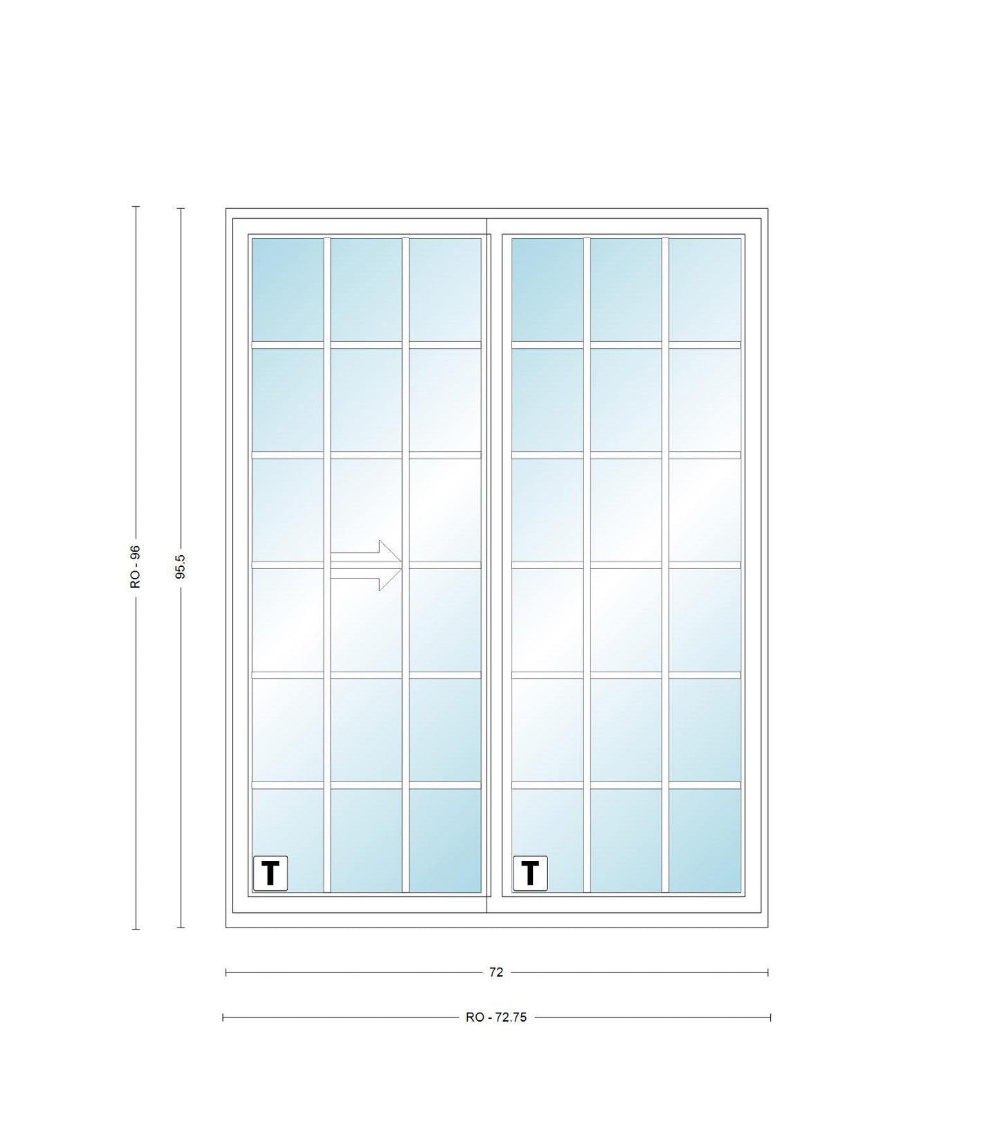 ANDERSEN PS6180 200 Series Permashield 72" X 95-1/2" Sliding/Gliding Dual Pane Or Triple Pane Low-E Tempered Argon Fill Stainless Glass 2 Panel Patio Door Grilles/Screen Options