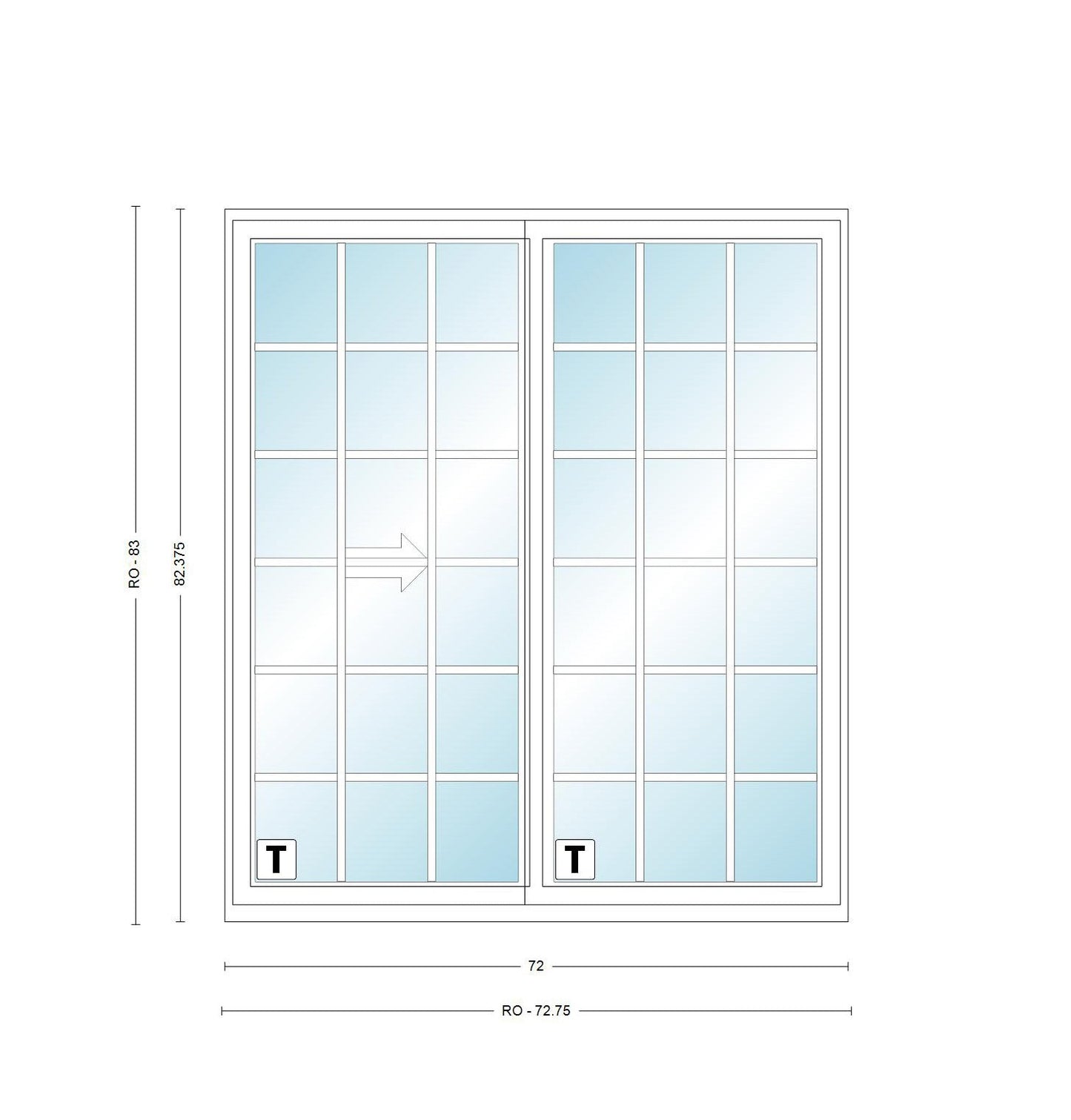 ANDERSEN PS6 200 Series Permashield 72" X 82-3/8" Sliding/Gliding Dual Pane Or Triple Pane Low-E Tempered Argon Fill Stainless Glass 2 Panel Patio Door Grilles/Screen Options