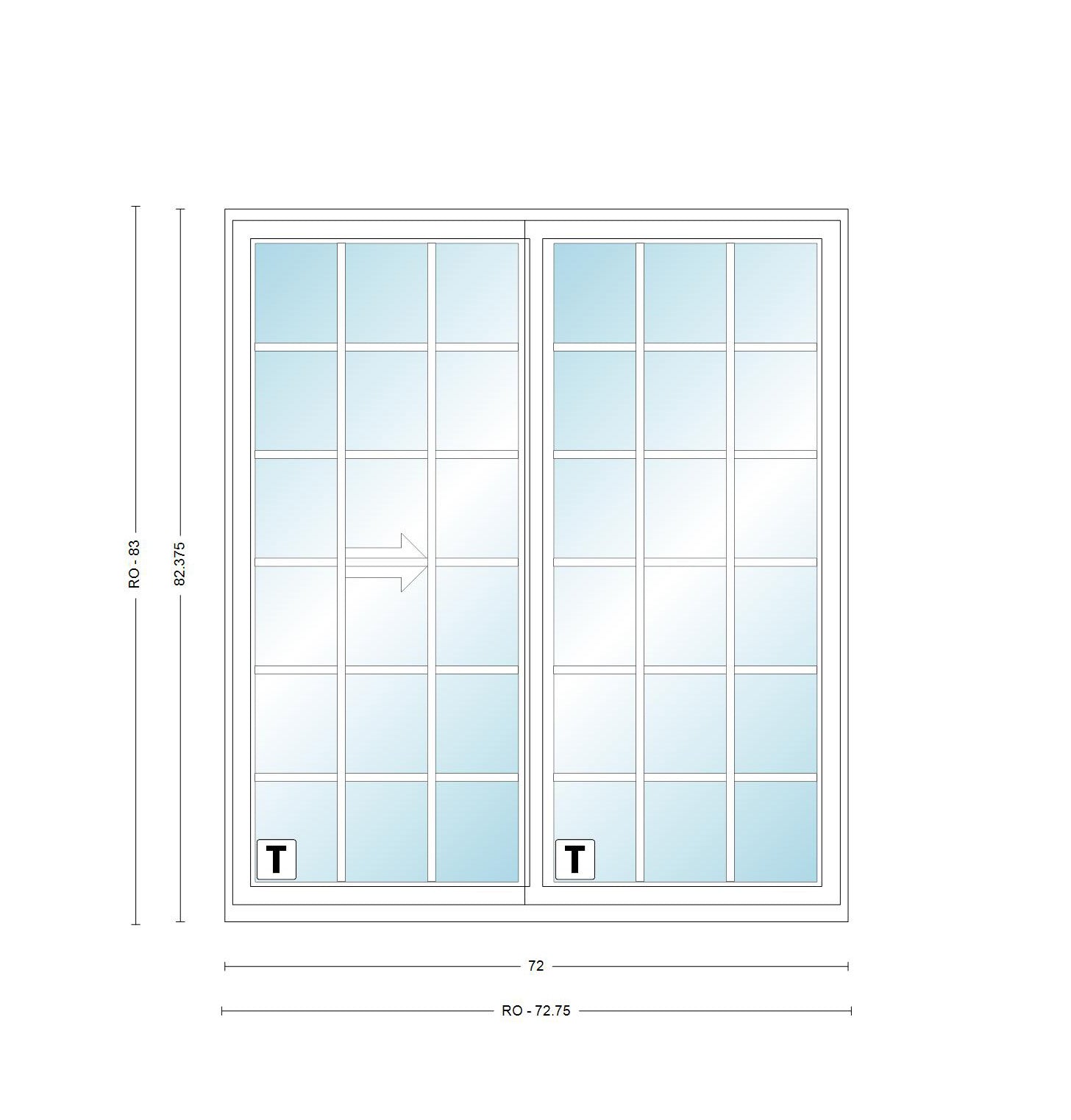 ANDERSEN PS6 200 Series Permashield 72" X 82-3/8" Sliding/Gliding Dual Pane Or Triple Pane Low-E Tempered Argon Fill Stainless Glass 2 Panel Patio Door Grilles/Screen Options