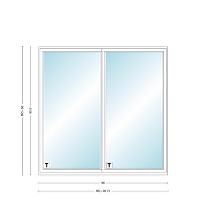 ANDERSEN PS8180 200 SERIES PERMASHIELD 96" X 95-1/2" SLIDING/GLIDING DUAL PANE OR TRIPLE PANE LOW-E TEMPERED ARGON FILL STAINLESS GLASS 2 PANEL PATIO DOOR GRILLES/SCREEN OPTIONS