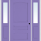 MMI 3 Panel 3'0" X 6'8" Fiberglass Smooth Exterior Prehung Door With 2 Half Lite Clear Or Privacy/Textured Glass Sidelights 31