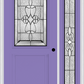 MMI 1/2 Lite 1 Panel 6'8" Fiberglass Smooth Jamestown Patina Exterior Prehung Door With 1 Full Lite Jamestown Patina Decorative Glass Sidelight 682