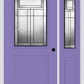 MMI 1/2 LITE 1 PANEL 6'8" FIBERGLASS SMOOTH ROYAL PATINA EXTERIOR PREHUNG DOOR WITH 1 HALF LITE ROYAL PATINA DECORATIVE GLASS SIDELIGHT 682