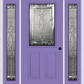 MMI 1/2 Lite 2 Panel 6'8" Fiberglass Smooth Belaire Zinc Exterior Prehung Door With 2 Full Lite Belaire Zinc Decorative Glass Sidelights 684
