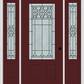 MMI 3/4 Lite 2 Panel 6'8" Fiberglass Smooth Selwyn Patina Exterior Prehung Door With 2 Selwyn Patina 3/4 Lite Decorative Glass Sidelights 607