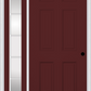 MMI 6 Panel 3'0" X 6'8" Fiberglass Smooth Exterior Prehung Door With 1 Full Lite SDL Grilles Glass Sidelight 21
