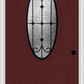 MMI Small Oval 2 Panel Deluxe 6'8" Fiberglass Smooth Chateau Wrought Iron Decorative Glass Exterior Prehung Door 749