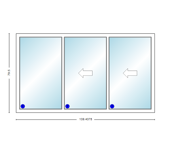 MI V3000 Series 12'0" X 6'8" Vinyl 3 Panel Multi-Slide White Sliding/Gliding Low-E Clear Dual Pane Tempered Glass Knocked Down Patio Door 1618 Grilles Optional