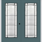 MMI Twin/Double Full Lite 6'8" Fiberglass Smooth Soleil Patina Decorative Glass Exterior Prehung Door 686