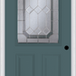 MMI 1/2 Lite 2 Panel 6'8" Fiberglass Smooth Majestic Nickel Decorative Glass Exterior Prehung Door 684