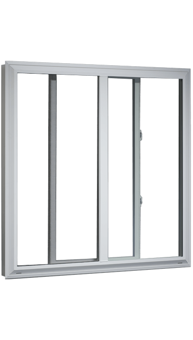 MI WINDOWS 1685 Double Slider Sliding Window 60" Wide New Construction Vinyl White Low-E Argon Extruded Full Screen Optional