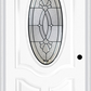 MMI SMALL OVAL 2 PANEL DELUXE 6'8" FIBERGLASS SMOOTH BELAIRE PATINA DECORATIVE GLASS EXTERIOR PREHUNG DOOR 749