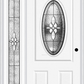 MMI SMALL OVAL 2 PANEL 3'0" X 6'8" FIBERGLASS SMOOTH LUMIERE PATINA EXTERIOR PREHUNG DOOR WITH 1 FULL LITE LUMIERE PATINA DECORATIVE GLASS SIDELIGHT 949