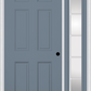 MMI 6 Panel 3'0" X 6'8" Fiberglass Smooth Exterior Prehung Door With 1 Full Lite SDL Grilles Glass Sidelight 21